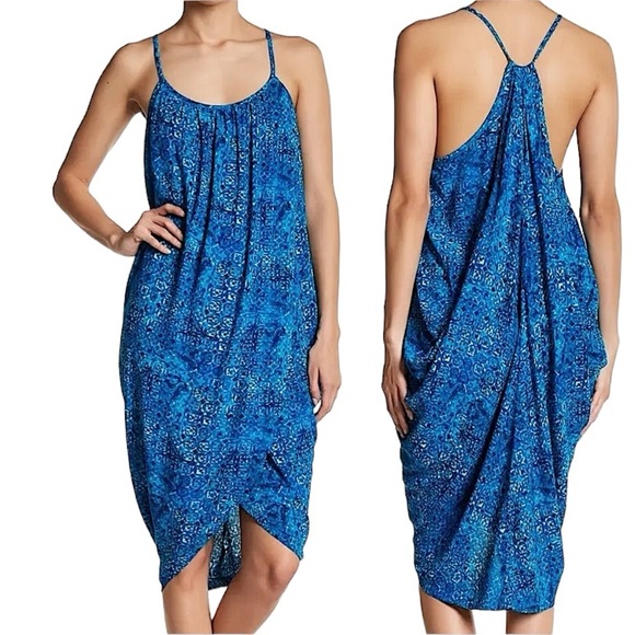 Green Dragon Women’s Blue Batik Coverup Dress Size Small - Picture 1 of 9